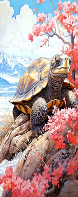 Картина по номерам Молли Черепаха на камнях 35x88 / HRP0175