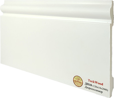 Плинтус Teckwood Полимер ультравысокой плотности ДП10 120x14x2000 (белый)