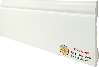 Плинтус Teckwood Полимер ультравысокой плотности ДП4 80x12x2000 (белый)