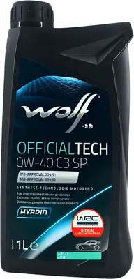 Моторное масло WOLF Officialtech 0W40 C3 SP / 1052018 (1л)