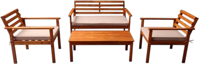 Комплект садовой мебели National Tree Company Из акации / TP6015.0.2 (4 предмета)