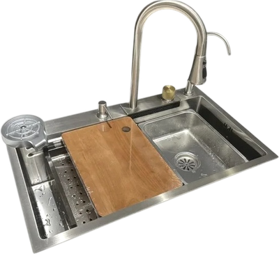 Мойка кухонная со смесителем Marrbaxx C7546-R Decor / C7546-DMR (сатин)