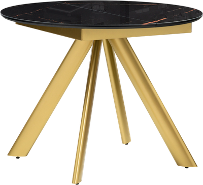 Обеденный стол Woodville Галвестон 100х76 / 532392 (обсидиан/черный/золото)