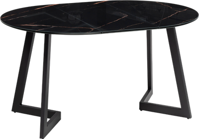 Обеденный стол Woodville Алингсос 100-140х100х76 / 532386 (обсидиан/черный)