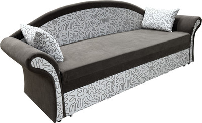 Диван Анмикс Риччи (темно-коричневый, велюр/принт инкас)