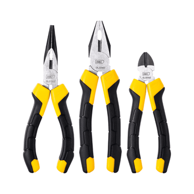 Набор губцевого инструмента Deli EDL2008Z-3 (3шт, черный/желтый)