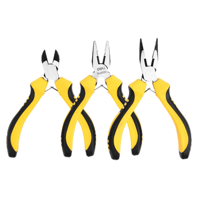 Набор губцевого инструмента Deli EDL103201-3 (3 шт, желтый/черный)