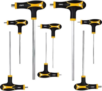 Набор ключей Deli EDL233208 (8шт, желтый/черный)