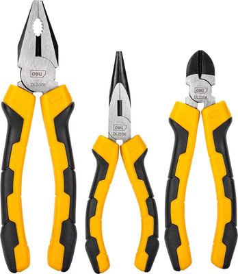 Набор губцевого инструмента Deli EDL2008-3 (3шт, желтый/черный)