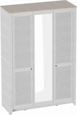 Шкаф Мебельград Валенсия 3 двери (персидский жемчуг/дуб натуральный светлый)