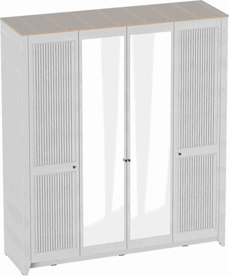 Шкаф Мебельград Валенсия 4 двери (персидский жемчуг/дуб натуральный светлый)