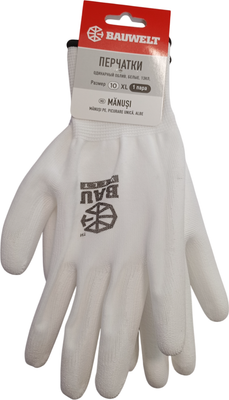 Перчатки защитные Bauwelt 24213 (XL, белый)