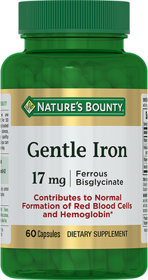 Витаминно-минеральный комплекс Nature's Bounty Легкодоступное железо 17мг (60 капсул)