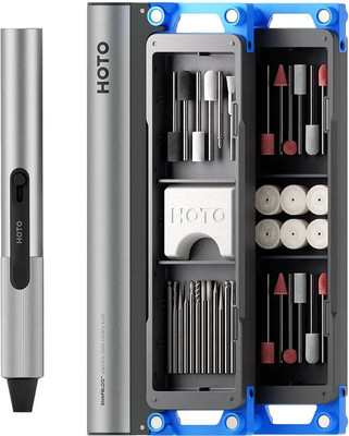 Гравер HOTO SNAPBLOQ Electric Mini Rotary Tool Kit HFE0022GL (серый)