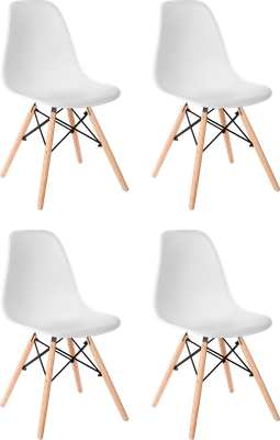 Набор стульев Mio Tesoro Бари SC-001 (4шт, белый/дерево)