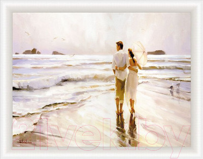 Картина Декарт Прогулка по пляжу 8Л0406 (в раме)