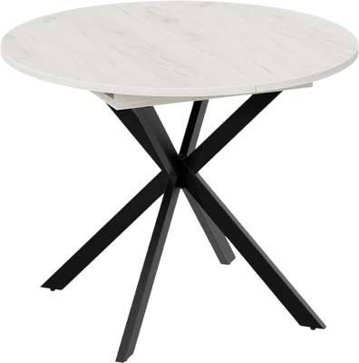 Обеденный стол ТриЯ Мэдисон раздвижной Тип 1 / 268260 (черный муар/дуб крафт белый)