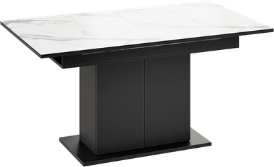 Обеденный стол ТриЯ Детройт Тип 3 раздвижной / 272471 (черный/белый мрамор)