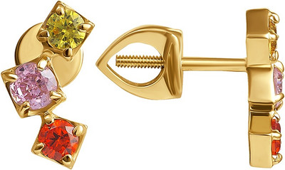 Серьги из желтого золота Кристалл CP81200226773 (с фианитами)