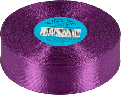 Лента декоративная Фирма Гамма 25мм (1") 33м №529l 18-3324 (лиловый)