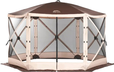 Туристический шатер Wild Land Hub screen house 600 / 920003-0004-0024.SET (коричнево-бежевый, со стенками)