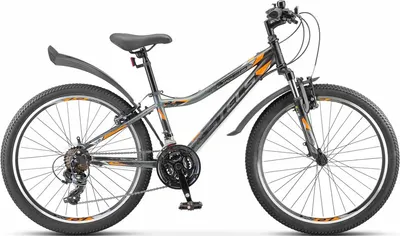 Велосипед STELS Turbo 410 V 24 (12, черный/серый/оранжевый, разобранный, в коробке)