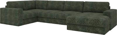 Диван П-образный Rivalli Дискавери + оттоманка правая + угловая секция + кресло секц. (Elle forest)