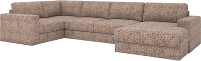 Диван П-образный Rivalli Дискавери + оттоманка правая + угловая секция + кресло секц. (Katrin beige)