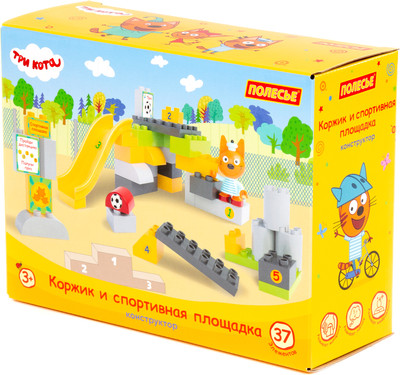 Конструктор Полесье Макси Три кота. Коржик и спортивная площадка / 58977