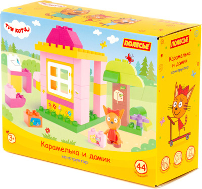 Конструктор Полесье Макси Три кота. Карамелька и домик / 58991 (44эл)