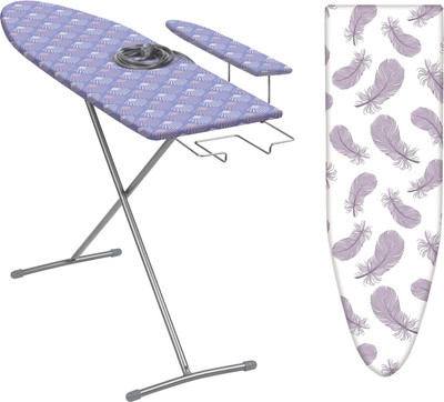 Гладильная доска Ника Лина 4 / ДЛ4 (перья на белом фоне)
