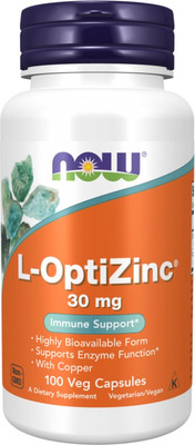 Комплексная пищевая добавка NOW Foods L-Optizinc 30mg (100капсул)
