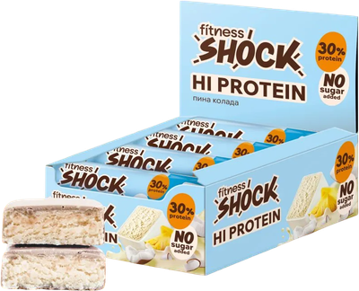Набор протеиновых батончиков FitnesShock Hi Protein Со вкусом Пинаколада (12x40г)