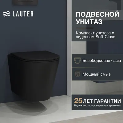 Унитаз подвесной Lauter Longer 2110822B (черный)
