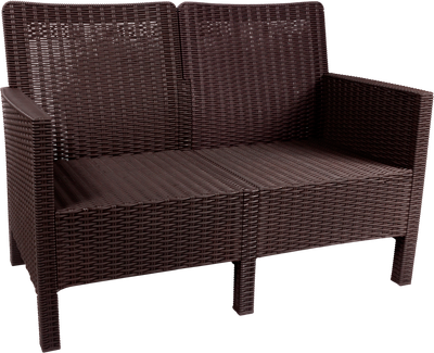 Диван садовый ВПМ Ротанг 2-х местный / 6199037 (темно-коричневый)