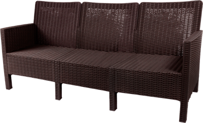 Диван садовый ВПМ Ротанг 3-х местный / 6199036 (темно-коричневый)