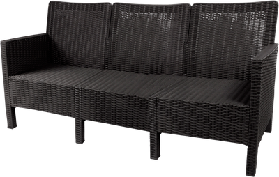 Диван садовый ВПМ Ротанг 3-х местный / 6199089 (темно-серый)