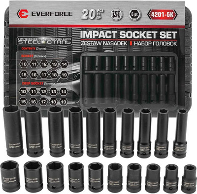 Набор головок слесарных Everforce EF-4201-5K (61685)