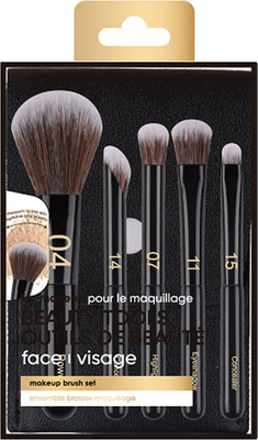 Набор кистей для макияжа Miniso Black Gold Series / 9527 (5шт)