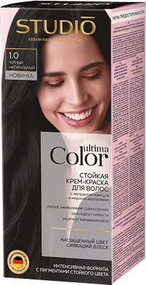 Крем-краска для волос Studio Professional Ultima Color тон 1.0 черный натуральный