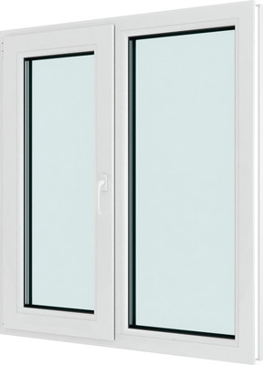 Окно ПВХ Добрае акенца Двухстворчатое с поворотно-откидной створкой 3 стекла левое (1440x1460)