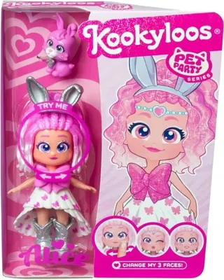 Кукла с аксессуарами Kookyloos Pets Party Alice и питомец / KL2401