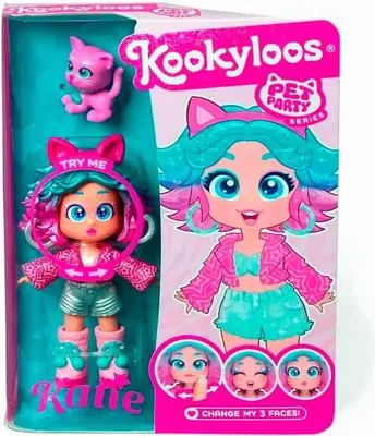 Кукла с аксессуарами Kookyloos Pets Party Katie и питомец / KL2405