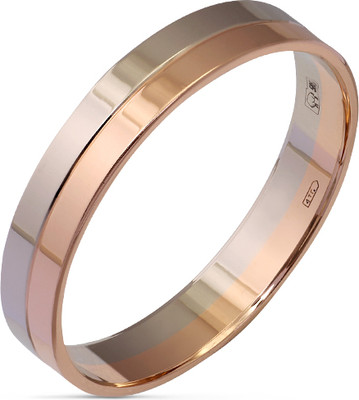 Кольцо обручальное из комбинированного золота Кристалл CC71700226773 (р.20.5)
