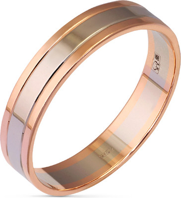 Кольцо обручальное из комбинированного золота Кристалл CC78200226773 (р.23.5)