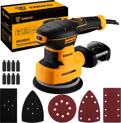 Эксцентриковая шлифовальная машина Deko DKS400W / 085-1058