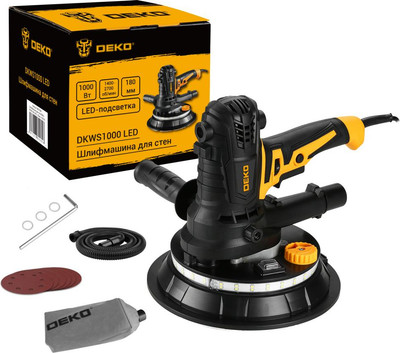Шлифовальная машина для стен Deko DKWS1000 LED / 085-1060