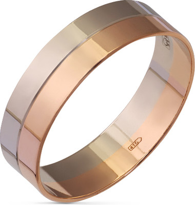 Кольцо обручальное из комбинированного золота Кристалл CC50200226773 (р.15.5)