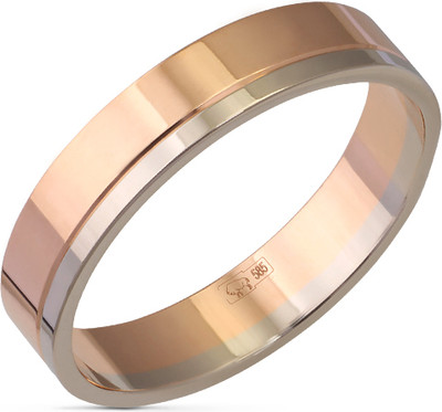 Кольцо обручальное из комбинированного золота Кристалл CC78800226773 (р.17)