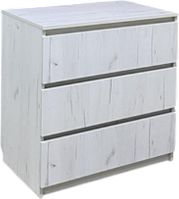Комод Поставымебель 75x48x77 / КМС-Е-03 (дуб крафт белый)